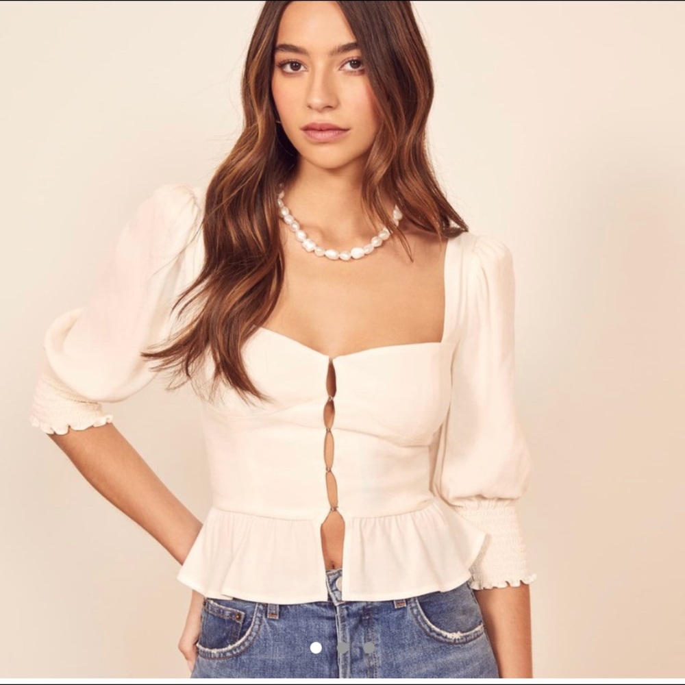 NWT Reformation Dallas Top ivory